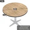 A round wooden table top with measurements indicated, resting on a pedestal base (not included). Produktbild-Vorschau
