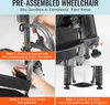Fauteuil roulant VEVOR, fauteuil de transport en acier au Voir les images du produit 6