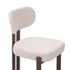 4er Set Esszimmerstuhl Stoff Beige - Beine Dunkle Produktbild-Vorschau 6