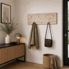 HAKU Wandgarderobe chrom, eiche hell - MDF, Metall, B/H/T: Produktbild-Vorschau 4