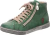 A single green high-top sneaker with beige laces and a zipper on a white background. Produktbild-Vorschau