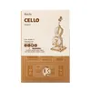 The image shows the packaging of a wooden cello puzzle. The packaging is light beige with brown accents and features an illustration of the assembled cello puzzle. Anteprima dell’immagine prodotto