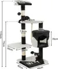 A multi-level cat tree with scratching posts, platforms, and a hideaway. Produktbild-Vorschau