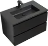 A black matte bathroom vanity with a sink and faucet. Produktbild-Vorschau