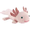 A plush toy axolotl is shown lying on its side against a white background. Náhled obrázku produktu