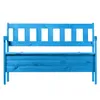 A blue wooden garden bench with a storage compartment is shown against a white background. Anteprima dell’immagine prodotto