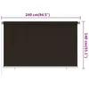 vidaXL Tenda a rullo per esterni 240x140 cm Marrone HDPE Anteprima dell’immagine prodotto 7