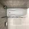 Duschspa 90x140cm Badewannenaufsatz 4-teilig Schwarz Produktbild-Vorschau 4