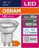 Product packaging and information for an OSRAM LED light bulb. Anteprima dell’immagine prodotto