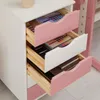 Rollcontainer LAGOS mit 5 Schubladen, Weiß/Rosa - Produktbild-Vorschau 6