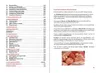 A page from a book showing a table of contents on the left and informational text about meat and its nutritional value on the right, with an image of raw meat at the bottom right. Produktbild-Vorschau