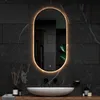 Mirlux LED Badspiegel oval 100 x 50 cm mit schwarzem Rahmen Produktbild-Vorschau 1