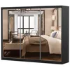 A mirrored wardrobe reflecting a bedroom interior. Produktbild-Vorschau