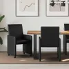 vidaXL Esszimmerstühle mit Rollen 2 stk. Kunstleder Schwarz Produktbild-Vorschau 2