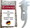 rewagi® 100 Gleiter GON + 100 einfache Gardinenhaken weiß Produktbild-Vorschau 1