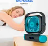 A person sleeping in bed with a fan on a nightstand. Produktbild-Vorschau