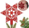 Rote durchbrochene Schneeflocke, Christbaumspitze, Produktbild-Vorschau 1