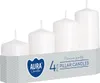 Świeca walec biała 4 sztuki dekoracyjne Podgląd zdjęcia produktu 1