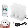 A set of LED tea lights with a remote control and charging station. Produktbild-Vorschau