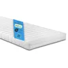 A white mattress with a blue tag attached to the side. Voir les images du produit