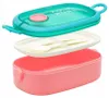 Śniadaniówka Aqua Pure z zestawem sztućców 900 ml mint/pink Podgląd zdjęcia produktu 5