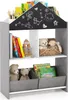 COSTWAY 2 in 1 Kinderregal mit Tafel, 2 Boxen & 6 Fächern, Produktbild-Vorschau 1