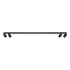 A product shot of a black ceiling spotlight bar with four adjustable spotlights. Náhľad obrázku produktu