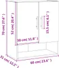 vidaXL Wandschrank Grau Sonoma 60x31x70 cm Holzwerkstoff Produktbild-Vorschau 8