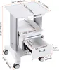 A medical or laboratory cart with multiple levels and a drawer, shown with dimensions indicated. Produktbild-Vorschau