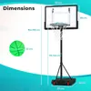 COSTWAY LED Basketballkorb mit Rollen, Ständer, 115-144 cm, Produktbild-Vorschau 3