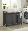 Kosz na Pranie 3-komorowy 38L z Półką Ciemnoszary Loft Podgląd zdjęcia produktu 4
