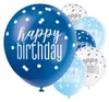 6 Blue Dots Birthday Luftballons 30cm Produktbild-Vorschau 2