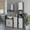 A modern bathroom vanity set with a sink, cabinets, and a tall storage unit. Produktbild-Vorschau