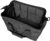 An open black bag with a polka dot pattern, showing its interior compartments. Anteprima dell’immagine prodotto