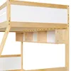 A close-up view of the underside of a loft bed, showing built-in storage cubbies. Produktbild-Vorschau