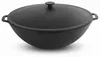 Gusseisen Wok 36 cm mit Gusseisendeckel Kazan 8 L flacher Produktbild-Vorschau 1