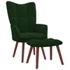 A dark green velvet armchair with a matching ottoman, displayed on a white background. Produktbild-Vorschau