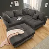 Moderne Wohnlandschaft KENT 220cm grau Samt Ecksofa Produktbild-Vorschau 1