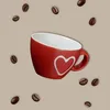 Moderne Keramik Espresso-Tassen 4er Set beige weiß rot grau Produktbild-Vorschau 7