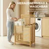 Kosz na bieliznę HOMCOM z bambusa z pokrywą, pojemnik na Podgląd zdjęcia produktu 6
