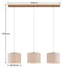Lindby Hängeleuchte Imarin, 3-flg., weiß, Textil, 100cm Produktbild-Vorschau 4