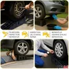 A collage showing car maintenance tasks such as changing oil, inspecting the vehicle, and checking tire pressure, using car ramps. Náhled obrázku produktu