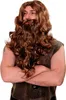 WIG ME UP Perücke Bart Wikinger Barbar Braun Modell: WIG007 Produktbild-Vorschau 1