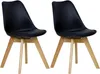 Two black chairs with wooden legs are shown against a white background. Produktbild-Vorschau