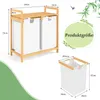 GOPLUS Wäschekorb 2 Fächer, Bambus Wäschesammler mit Produktbild-Vorschau 5