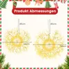 A size chart showing two illuminated spherical Christmas decorations with dimensions indicated. Voir les images du produit