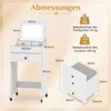 COSTWAY 3 in 1 kleines Schminktisch Set auf Rollen, Produktbild-Vorschau 3