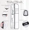 A collage of images showcasing the features of a garment bag. Produktbild-Vorschau