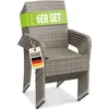 Juskys Polyrattan Gartenstühle Yoro 6er Set - mit Armlehnen Produktbild-Vorschau 1