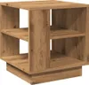 A wooden cube-shaped side table with open shelves. Produktbild-Vorschau